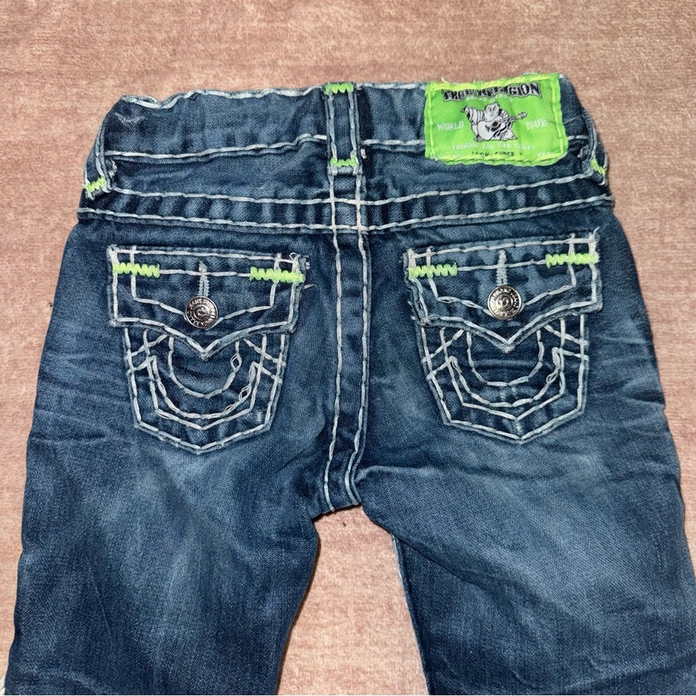 Boys True Religion sz 4 jeans heavy stitches Jack super t